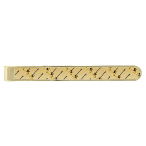 Acoustic Guitar Gold Coloured Gold Finish Tie Bar