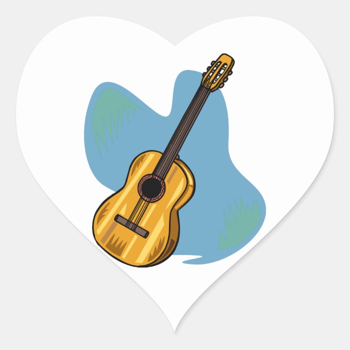 Acoustic Guitar Graphic Blue Behind Sticker