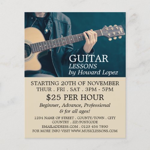 Acoustic Guitar Guitar Lessons Advertising Flyer