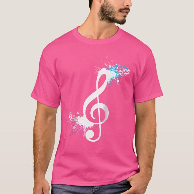 Acoustic Guitar Guitarist 	 Music Notes Musician G T-Shirt (Front)