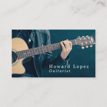 Acoustic Guitar  Guitarist  Professional Musician Business Card by TheBusinessCardStore at Zazzle