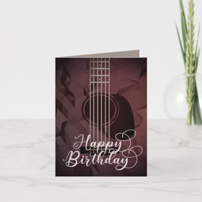 Acoustic Guitar Happy Birthday Card (Front)