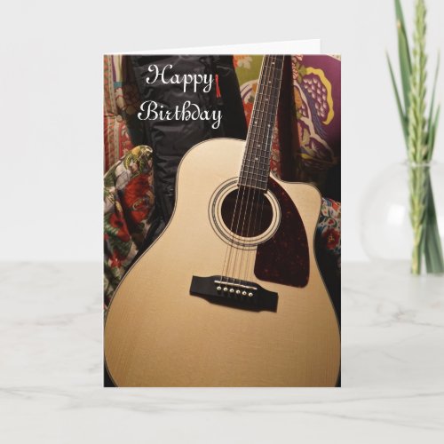 Acoustic Guitar Happy Birthday Card