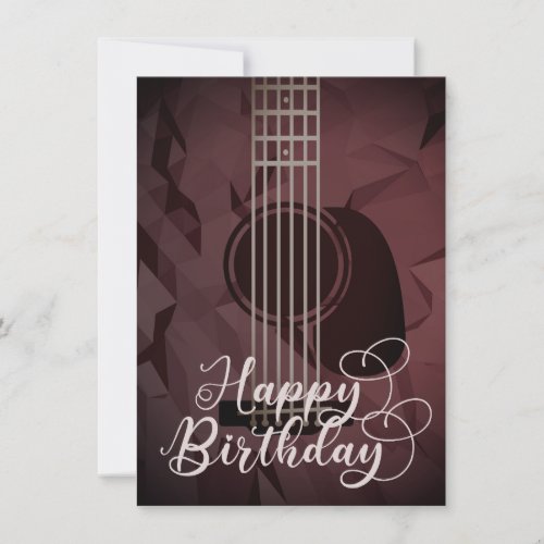 Acoustic Guitar Happy Birthday Flat Card