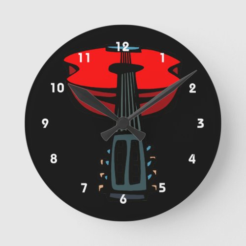 acoustic guitar head on redpng round clock