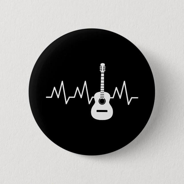 Acoustic Guitar Heart Beat Button (Front)