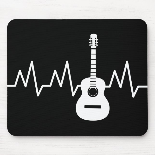 Acoustic Guitar Heart Beat Mouse Pad (Front)