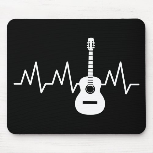 Acoustic Guitar Heart Beat Mouse Pad