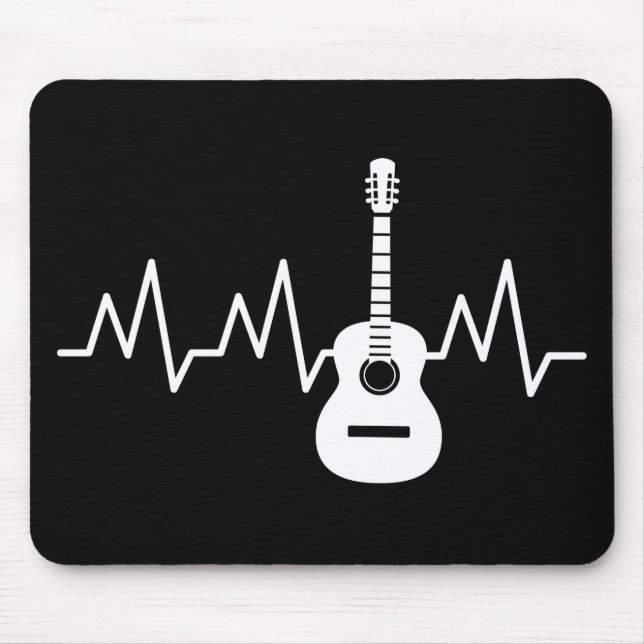 Acoustic Guitar Heart Beat Mouse Pad (Front)