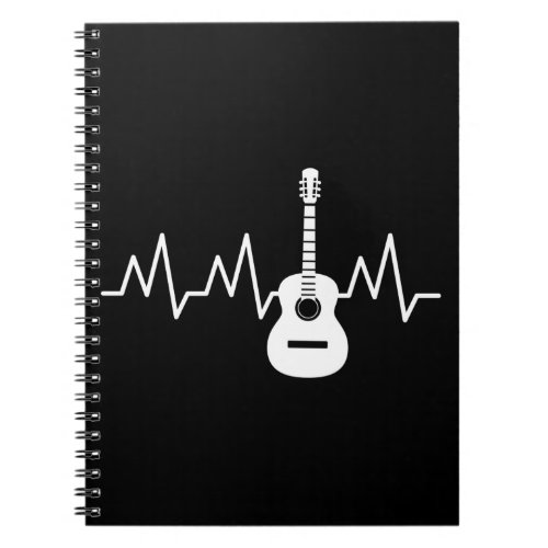 Acoustic Guitar Heart Beat Notebook