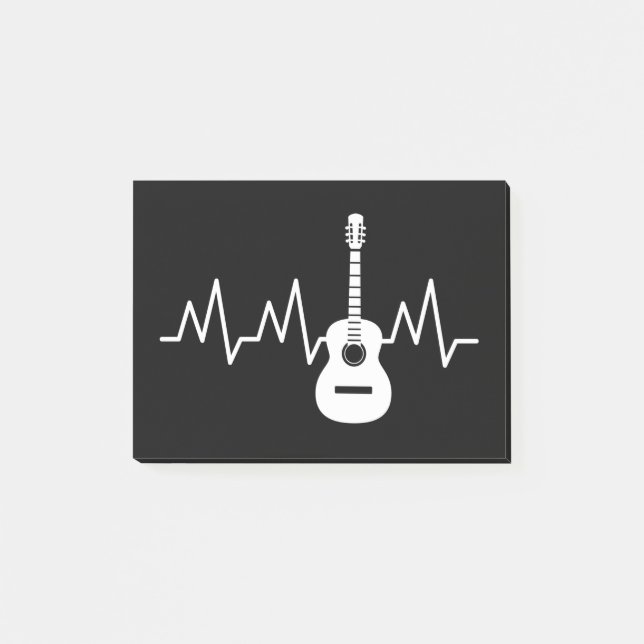 Acoustic Guitar Heart Beat Post-it Notes (Front)