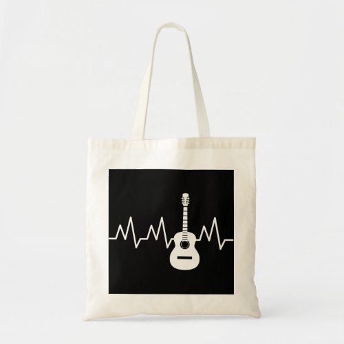 Acoustic Guitar Heart Beat Tote Bag