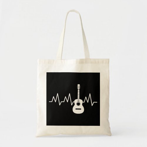 Acoustic Guitar Heart Beat Tote Bag