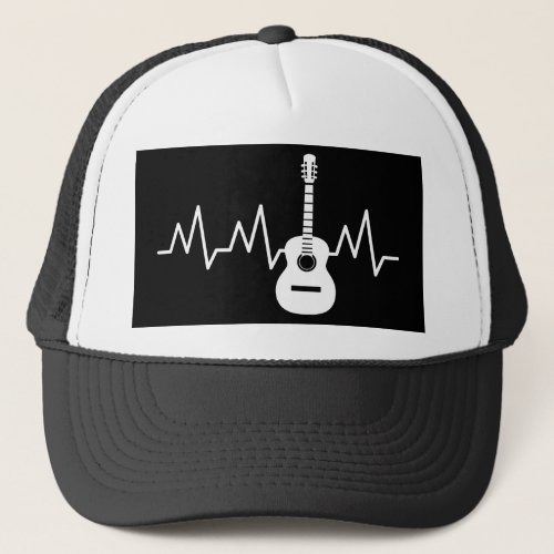 Acoustic Guitar Heart Beat Trucker Hat
