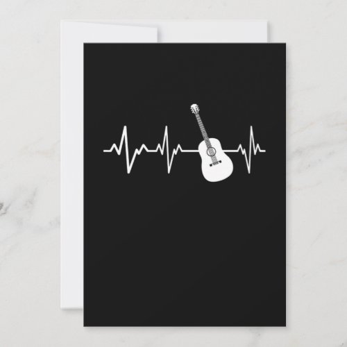 Acoustic Guitar Heartbeat Classic Guitarist Gift Invitation