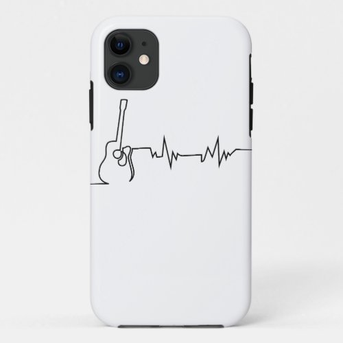 Acoustic Guitar Heartbeat design Cool Gift for iPhone 11 Case