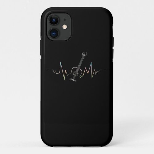 Acoustic Guitar Heartbeat design Cool Gift for iPhone 11 Case