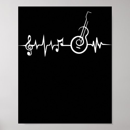 Acoustic Guitar Heartbeat Guitar Musician Poster