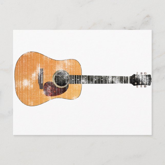 Acoustic Guitar horizontal (distressed) Postcard (Front)