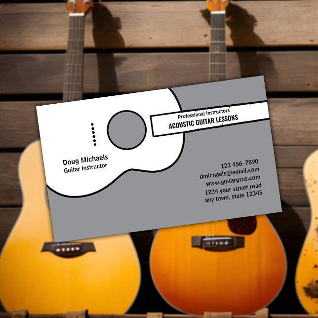 Acoustic Guitar Instructor Business Card (Creator Uploaded)