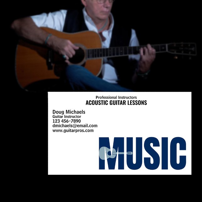 Acoustic Guitar Instructor Business Card (Creator Uploaded)