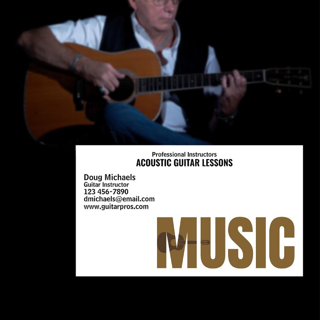 Acoustic Guitar Instructor Business Card (Creator Uploaded)