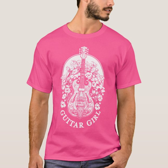 Acoustic Guitar Instrument - Guitarist Guitar Girl T-Shirt (Front)