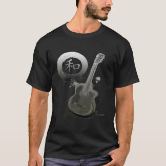 Acoustic Guitar & Japanese Zen Circle T-Shirt