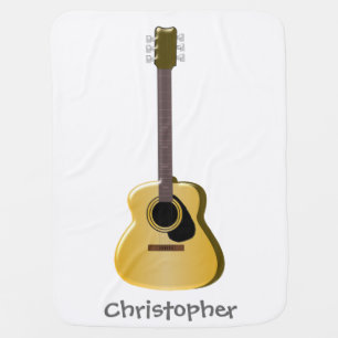 Acoustic Guitar Just Add Name Receiving Blanket