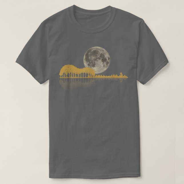 Acoustic Guitar Lake Shadow Moon Guitar Player Mus T-Shirt (Design Front)