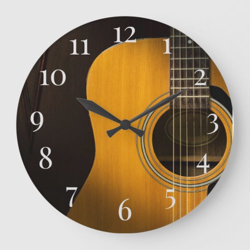 Acoustic Guitar Large Clock