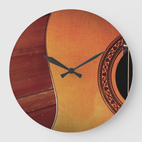 Acoustic Guitar Large Clock