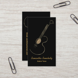 Acoustic Guitar Logo Business Card Template