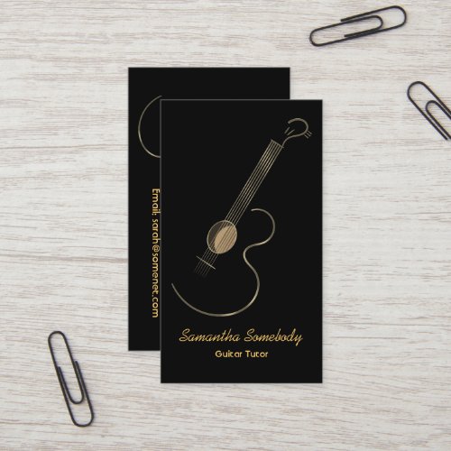 Acoustic Guitar Logo Business Card Template