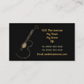 Acoustic Guitar Logo Business Card Template (Back)