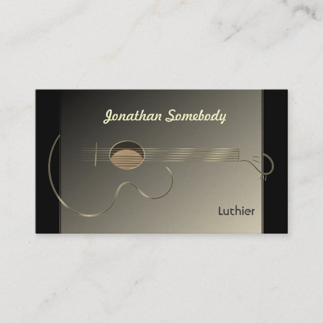 Acoustic Guitar Logo Business Card Template (Front)