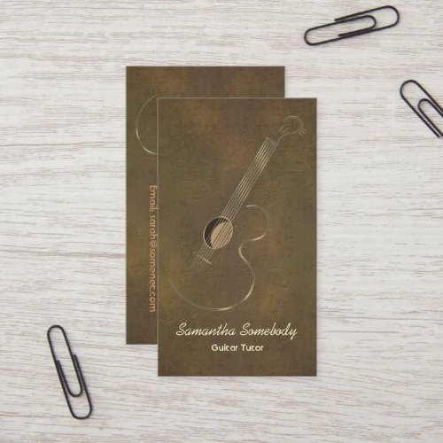 Acoustic Guitar Logo Business Cards