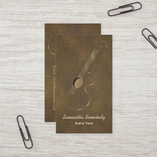Customizable Acoustic Guitar Logo Business Cards