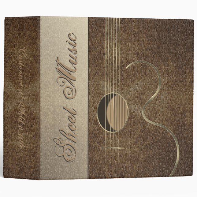 Acoustic Guitar Logo Design 2" Avery Binder (Front/Spine)