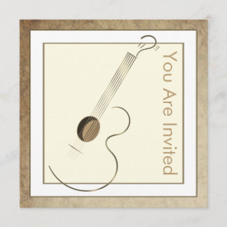 Acoustic Guitar Logo Invitations