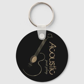 Acoustic Guitar Logo Keychain by Specialeetees at Zazzle