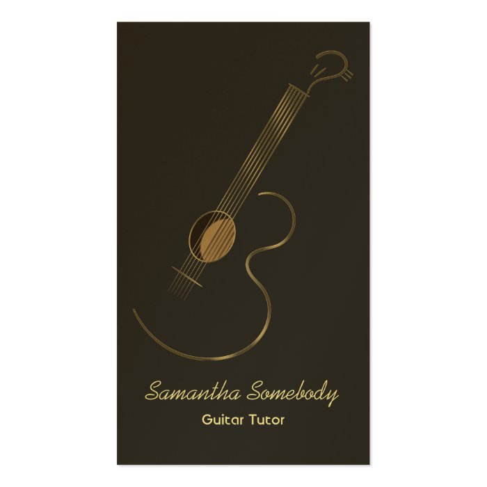 Acoustic Guitar Logo Luxury Gold Business Cards