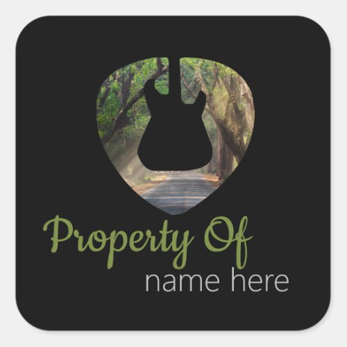 Acoustic Guitar Logo Personalized Square Sticker