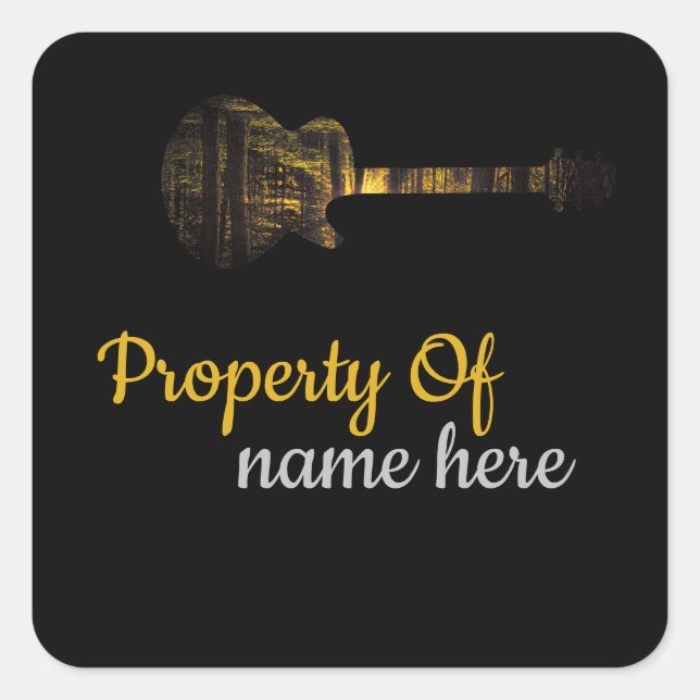 Acoustic Guitar Logo Personalized  Square Sticker (Front)