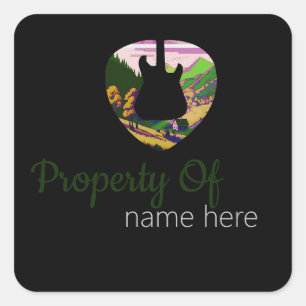 Acoustic Guitar Logo Personalized Square Sticker