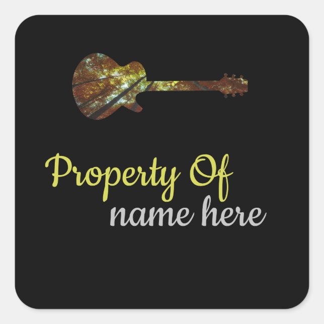 Acoustic Guitar Logo Personalized  Square Sticker (Front)