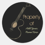 Acoustic Guitar Logo Personalized Stickers
