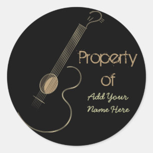 Acoustic Guitar Logo Personalized Stickers