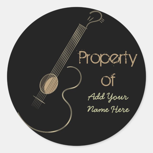 Acoustic Guitar Logo Personalized Stickers (Front)