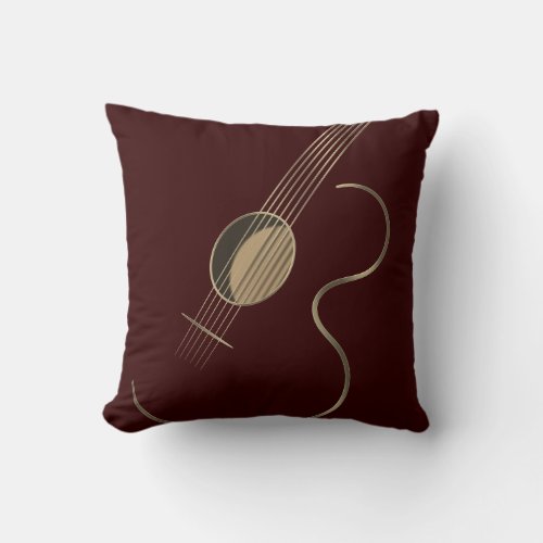 Acoustic Guitar Logo Throw Pillow